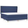 Cama box spring con colchón tela azul 160x200 cm de , Camas y somieres - Ref: Foro24-3128699, Precio: 564,32 €, Descuento: %