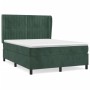 Cama box spring con colchón terciopelo verde oscuro 140x190 cm de , Camas y somieres - Ref: Foro24-3129330, Precio: 534,22 €,...