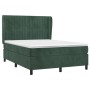 Cama box spring con colchón terciopelo verde oscuro 140x190 cm de , Camas y somieres - Ref: Foro24-3129330, Precio: 534,22 €,...