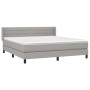 Box spring bed with light gray fabric mattress 160x200 cm by , Beds and slatted bases - Ref: Foro24-3129801, Price: 536,48 €,...