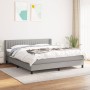 Box spring bed with light gray fabric mattress 160x200 cm by , Beds and slatted bases - Ref: Foro24-3129881, Price: 504,84 €,...