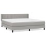 Box spring bed with light gray fabric mattress 160x200 cm by , Beds and slatted bases - Ref: Foro24-3129881, Price: 504,84 €,...