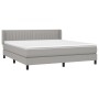 Box spring bed with light gray fabric mattress 160x200 cm by , Beds and slatted bases - Ref: Foro24-3129881, Price: 504,84 €,...