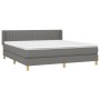 Box spring bed with dark gray fabric mattress 160x200 cm by , Beds and slatted bases - Ref: Foro24-3130442, Price: 478,62 €, ...