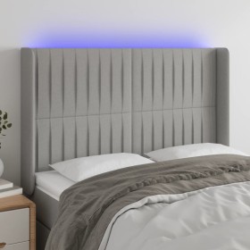 Light gray fabric headboard with LED 147x16x118/128 cm by , Headboards and footboards - Ref: Foro24-3124284, Price: 126,83 €,...