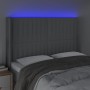 Light gray fabric headboard with LED 147x16x118/128 cm by , Headboards and footboards - Ref: Foro24-3124284, Price: 125,68 €,...