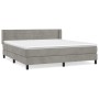 Box spring bed with light gray velvet mattress 160x200 cm by , Beds and slatted bases - Ref: Foro24-3131027, Price: 489,94 €,...