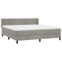 Cama box spring con colchón terciopelo gris claro 160x200 cm de , Camas y somieres - Ref: Foro24-3131027, Precio: 498,65 €, D...