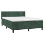 Cama box spring con colchón terciopelo verde oscuro 140x190 cm de , Camas y somieres - Ref: Foro24-3131078, Precio: 456,02 €,...