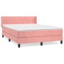 Box spring bed with pink velvet mattress 140x200 cm by , Beds and slatted bases - Ref: Foro24-3131086, Price: 426,31 €, Disco...