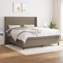 Box spring bed with taupe gray fabric mattress 160x200 cm by , Beds and slatted bases - Ref: Foro24-3131605, Price: 604,56 €,...