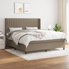 Box spring bed with taupe gray fabric mattress 160x200 cm by , Beds and slatted bases - Ref: Foro24-3131605, Price: 598,99 €,...