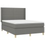 Cama box spring con colchón tela gris oscuro 140x200 cm de , Camas y somieres - Ref: Foro24-3132154, Precio: 516,95 €, Descue...