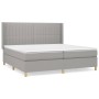 Cama box spring con colchón tela gris claro 200x200 cm de , Camas y somieres - Ref: Foro24-3132177, Precio: 638,82 €, Descuen...