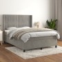 Box spring bed with light gray velvet mattress 140x190 cm by , Beds and slatted bases - Ref: Foro24-3132795, Price: 566,26 €,...