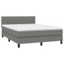 Cama box spring colchón y luces LED tela gris oscuro 140x200 cm de , Camas y somieres - Ref: Foro24-3133318, Precio: 448,93 €...