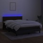 Boxspringbettmatratze und LED-Leuchten aus schwarzem Stoff 140x190 cm von , Betten und Lattenroste - Ref: Foro24-3133311, Pre...