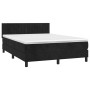 Box spring bed with mattress and LED black velvet 140x190 cm by , Beds and slatted bases - Ref: Foro24-3134521, Price: 439,33...