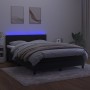 Box spring bed with mattress and LED black velvet 140x190 cm by , Beds and slatted bases - Ref: Foro24-3134521, Price: 439,33...