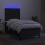 Box spring bed mattress and LED lights black fabric 100x200 cm by , Beds and slatted bases - Ref: Foro24-3135015, Price: 355,...