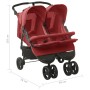 Manschettenknöpfe-Trolley aus rotem Stahl von vidaXL, Kinderwagen - Ref: Foro24-10245, Preis: 293,41 €, Rabatt: %