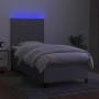 Boxspringbettmatratze und LED-Leuchten aus hellgrauem Stoff 80x200 cm von , Betten und Lattenroste - Ref: Foro24-3134989, Pre...