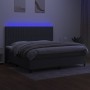 Cama box spring colchón y luces LED tela gris claro 200x200 cm de , Camas y somieres - Ref: Foro24-3135062, Precio: 721,50 €,...