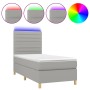 Cama box spring colchón y luces LED tela gris claro 80x200 cm de , Camas y somieres - Ref: Foro24-3135469, Precio: 329,24 €, ...