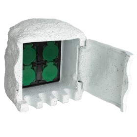 Garden plug 4 slots waterproof resin white by vidaXL, wall sockets - Ref: Foro24-40589, Price: 44,15 €, Discount: %