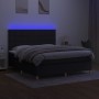 Box spring bed mattress and LED lights black fabric 160x200 cm by , Beds and slatted bases - Ref: Foro24-3135527, Price: 611,...