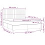 Boxspringbett mit Matratze und LED-Leuchten taupegrauer Stoff 160x200 cm von , Betten und Lattenroste - Ref: Foro24-3135609, ...