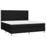 Box spring bed mattress and LED lights black fabric 200x200 cm by , Beds and slatted bases - Ref: Foro24-3135623, Price: 615,...