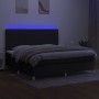 Box spring bed mattress and LED lights black fabric 200x200 cm by , Beds and slatted bases - Ref: Foro24-3135623, Price: 615,...