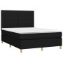 Box spring bed mattress and LED lights black fabric 140x200 cm by , Beds and slatted bases - Ref: Foro24-3135599, Price: 538,...