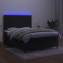 Box spring bed with mattress and LED black velvet 140x190 cm by , Beds and slatted bases - Ref: Foro24-3136241, Price: 493,03...