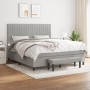 Box spring bed with light gray fabric mattress 160x200 cm by , Beds and slatted bases - Ref: Foro24-3136765, Price: 614,29 €,...