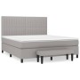 Box spring bed with light gray fabric mattress 160x200 cm by , Beds and slatted bases - Ref: Foro24-3136765, Price: 614,29 €,...