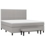 Box spring bed with light gray fabric mattress 160x200 cm by , Beds and slatted bases - Ref: Foro24-3136765, Price: 614,29 €,...