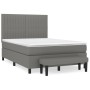 Box spring bed with dark gray fabric mattress 140x190 cm by , Beds and slatted bases - Ref: Foro24-3136750, Price: 557,89 €, ...