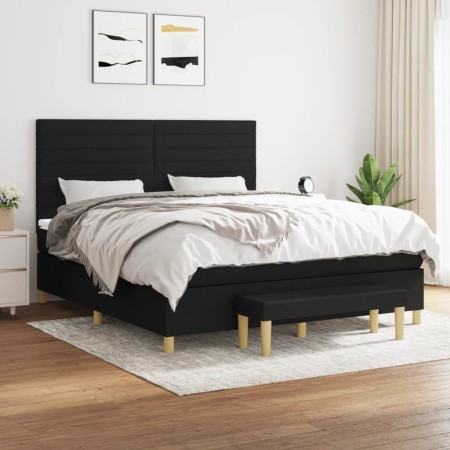 Box spring bed with black fabric mattress 160x200 cm by , Beds and slatted bases - Ref: Foro24-3137247, Price: 620,61 €, Disc...