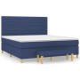 Box spring bed with blue fabric mattress 160x200 cm by , Beds and slatted bases - Ref: Foro24-3137251, Price: 604,60 €, Disco...