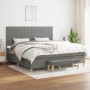 Box spring bed with dark gray fabric mattress 200x200 cm by , Beds and slatted bases - Ref: Foro24-3137342, Price: 629,99 €, ...