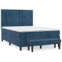 Box spring bed with dark blue velvet mattress 140x200 cm by , Beds and slatted bases - Ref: Foro24-3137969, Price: 555,18 €, ...