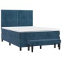 Box spring bed with dark blue velvet mattress 140x200 cm by , Beds and slatted bases - Ref: Foro24-3137969, Price: 555,18 €, ...