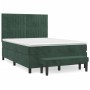 Cama box spring con colchón terciopelo verde oscuro 140x190 cm de , Camas y somieres - Ref: Foro24-3137962, Precio: 552,01 €,...