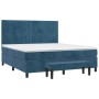 Box spring bed with dark blue velvet mattress 180x200 cm by , Beds and slatted bases - Ref: Foro24-3137981, Price: 660,61 €, ...