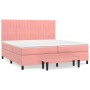 Box spring bed with pink velvet mattress 200x200 cm by , Beds and slatted bases - Ref: Foro24-3137988, Price: 676,28 €, Disco...