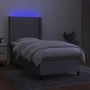 Cama box spring colchón y luces LED tela gris claro 100x200 cm de , Camas y somieres - Ref: Foro24-3138453, Precio: 391,89 €,...