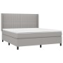 Cama box spring colchón y luces LED tela gris claro 160x200 cm de , Camas y somieres - Ref: Foro24-3138485, Precio: 603,05 €,...