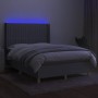 Cama box spring colchón y luces LED tela gris claro 140x190 cm de , Camas y somieres - Ref: Foro24-3139029, Precio: 524,64 €,...